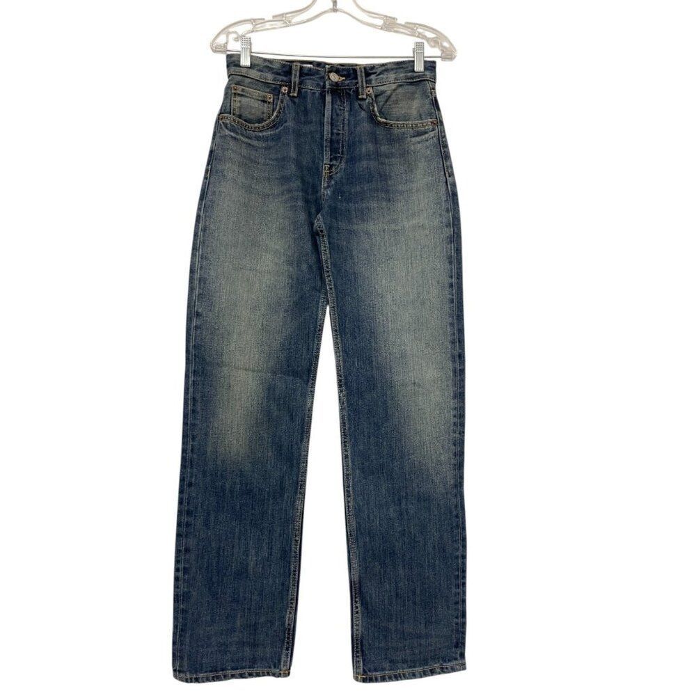 Zara Womens Jeans EU 34 US 2 Straight Fit Blue Denim Mid Rise 2569/215 NWT